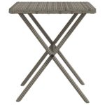 Chaises longues lot de 2 avec table gris résine tressée – Image 7