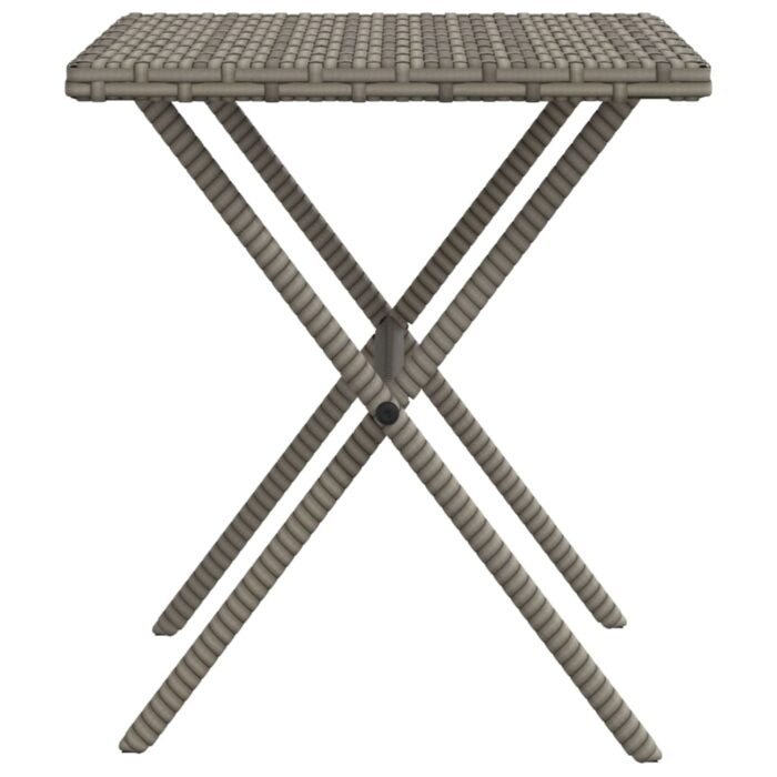 Chaises longues lot de 2 avec table gris résine tressée – Image 7