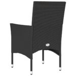 Chaises de jardin avec coussins lot de 2 noir résine tressée – Image 5