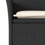 Chaises de jardin avec coussins lot de 2 noir résine tressée – Image 6