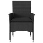 Chaises de jardin avec coussins lot de 2 noir résine tressée – Image 3