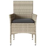 Chaises de jardin coussins lot de 2 gris clair résine tressée – Image 3