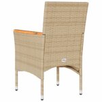 Chaises de jardin avec coussins lot de 2 beige résine tressée – Image 5