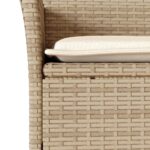 Chaises de jardin avec coussins lot de 2 beige résine tressée – Image 6