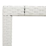 Table de jardin dessus en verre blanc 90x90x75cm résine tressée – Image 8