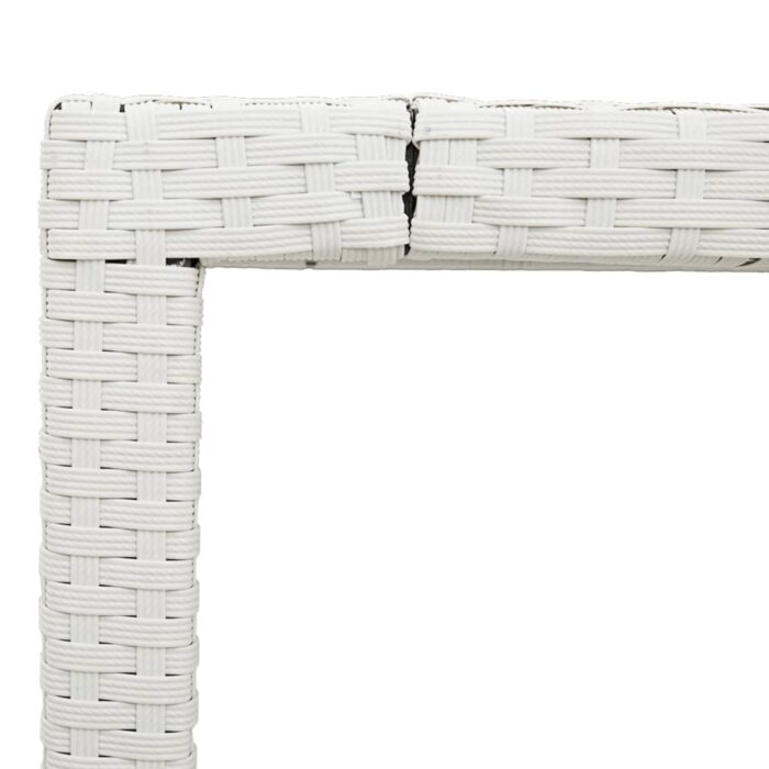 Table de jardin dessus en verre blanc 90x90x75cm résine tressée – Image 8
