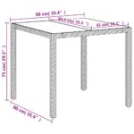 Table de jardin dessus en verre blanc 90x90x75cm résine tressée – Image 9