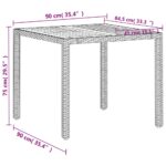 Table de jardin beige 90x90x75 cm résine tressée et bois acacia – Image 9