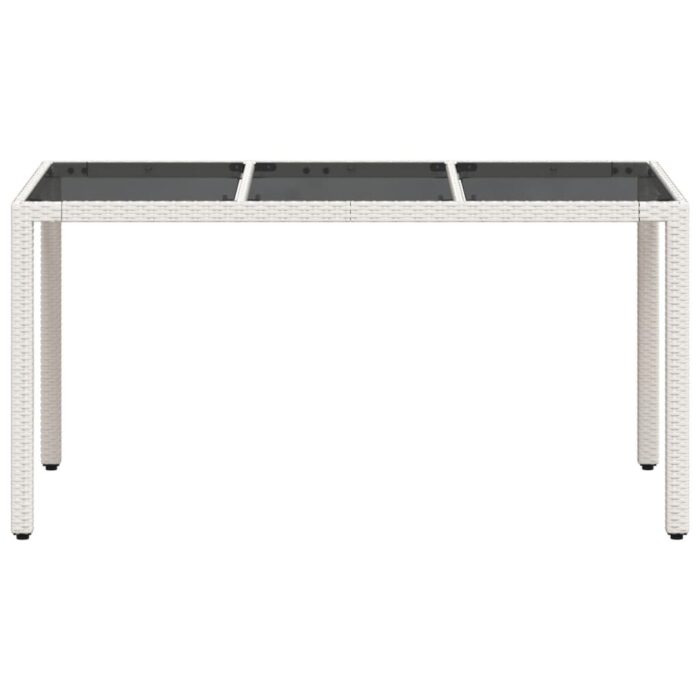 Table de jardin avec dessus en verre blanc résine tressée – Image 3