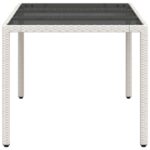 Table de jardin avec dessus en verre blanc résine tressée – Image 4