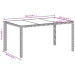 Table de jardin avec dessus en verre blanc résine tressée – Image 9