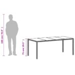Table de jardin dessus en verre gris clair résine tressée – Image 10