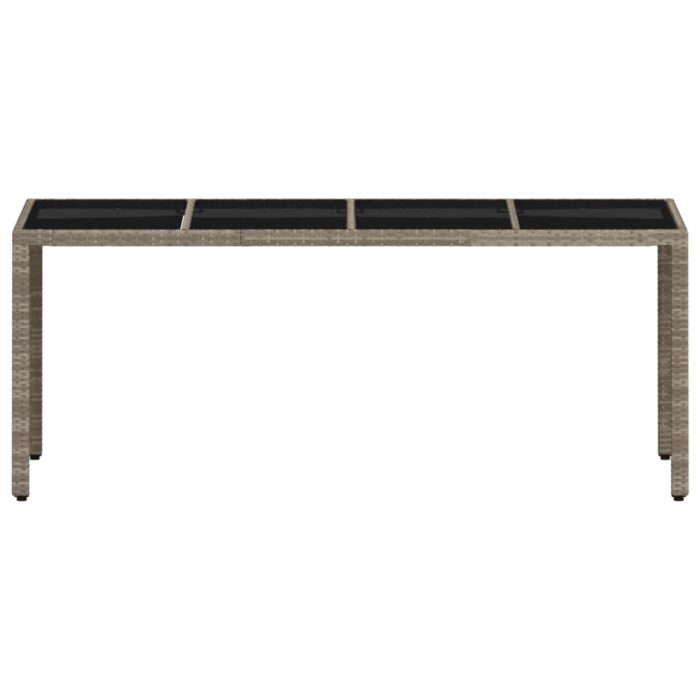 Table de jardin dessus en verre gris clair résine tressée – Image 3