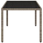 Table de jardin dessus en verre gris clair résine tressée – Image 4