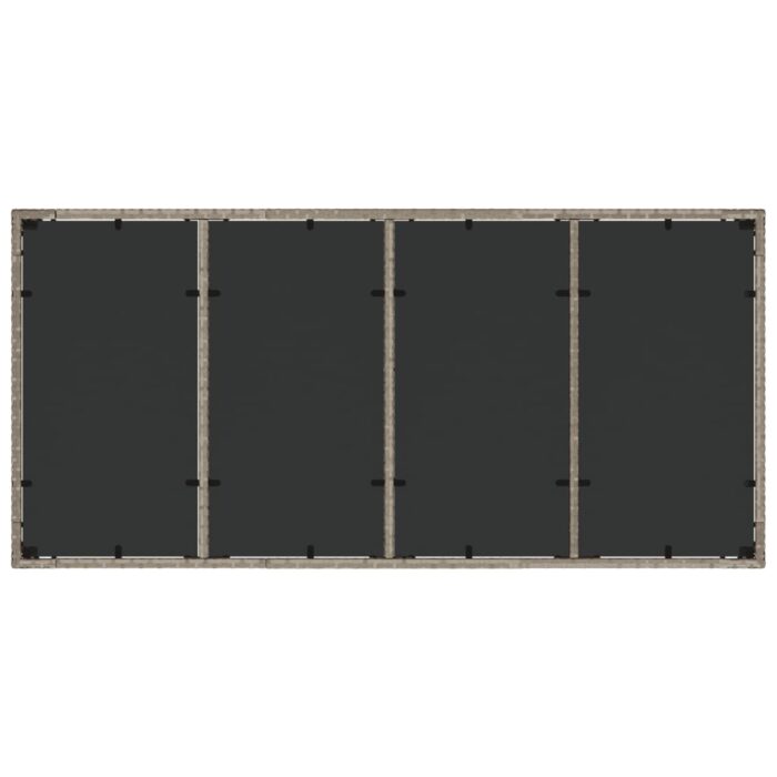 Table de jardin dessus en verre gris clair résine tressée – Image 6