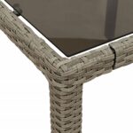 Table de jardin dessus en verre gris clair résine tressée – Image 7