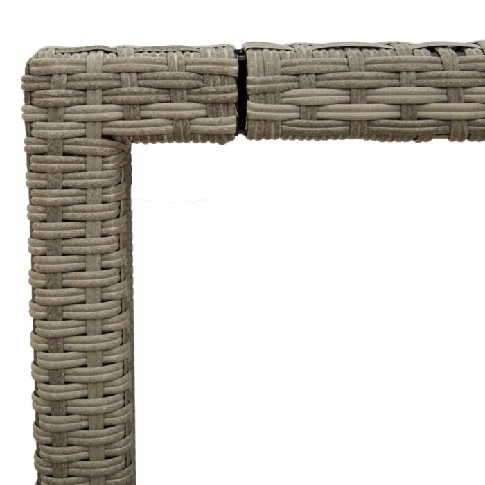 Table de jardin dessus en verre gris clair résine tressée – Image 8