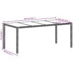 Table de jardin dessus en verre gris clair résine tressée – Image 9