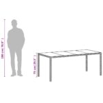 Table de jardin avec dessus en verre blanc résine tressée – Image 10
