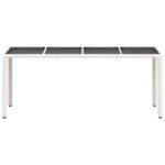 Table de jardin avec dessus en verre blanc résine tressée – Image 3