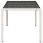 Table de jardin avec dessus en verre blanc résine tressée – Image 4