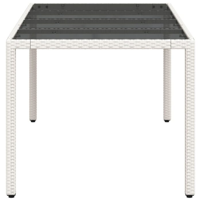 Table de jardin avec dessus en verre blanc résine tressée – Image 4