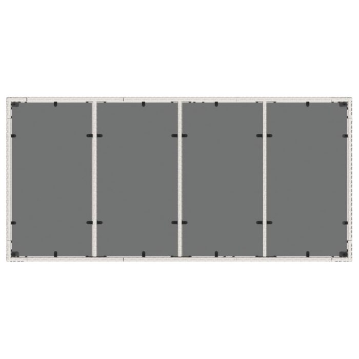 Table de jardin avec dessus en verre blanc résine tressée – Image 6