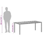 Table de jardin beige 190x90x75 cm résine tressée bois d'acacia – Image 10