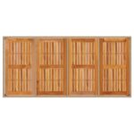 Table de jardin beige 190x90x75 cm résine tressée bois d'acacia – Image 6