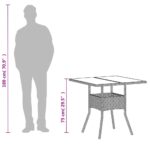 Table de jardin avec dessus en verre gris clair résine tressée – Image 10