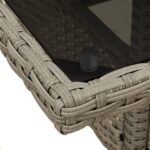 Table de jardin avec dessus en verre gris clair résine tressée – Image 7