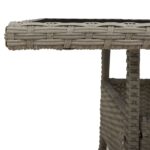 Table de jardin avec dessus en verre gris clair résine tressée – Image 8
