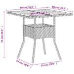Table de jardin beige 80x80x75 cm résine tressée et bois acacia – Image 9
