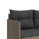 Chaise longue avec coussins gris résine tressée – Image 5