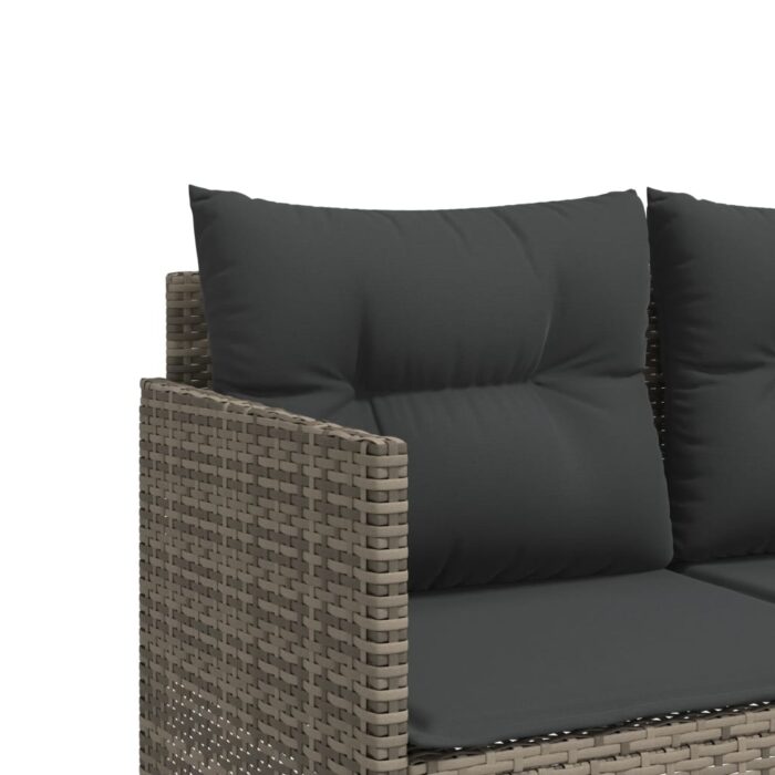 Chaise longue avec coussins gris résine tressée – Image 5