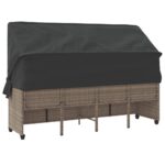 Chaise longue avec auvent et coussins gris clair résine tressée – Image 5