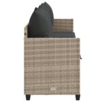 Chaise longue avec coussins gris clair résine tressée – Image 4