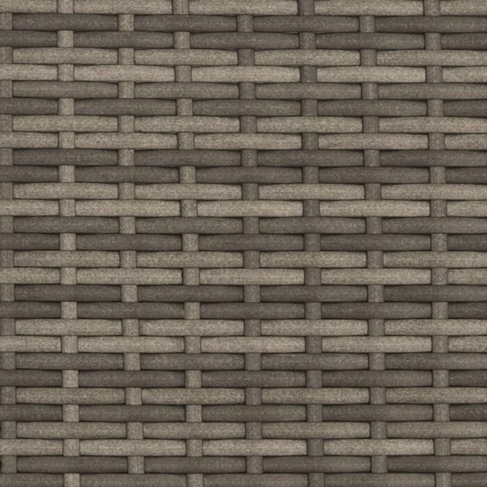 Chaise longue avec auvent et coussins gris résine tressée – Image 9