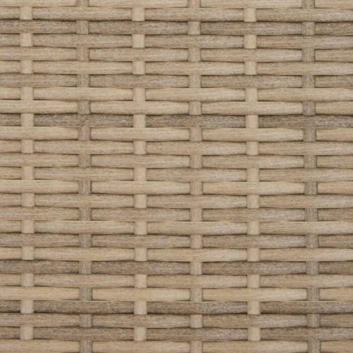 Chaise longue avec auvent et coussins beige résine tressée – Image 9