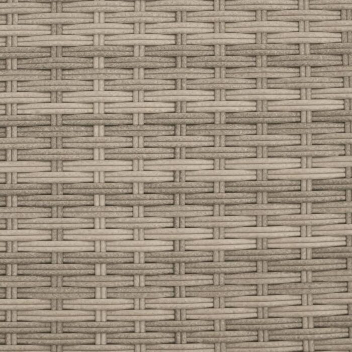 Chaise longue avec auvent et coussins gris clair résine tressée – Image 9