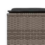 Tabourets de jardin avec coussins lot de 4 gris résine tressée – Image 4