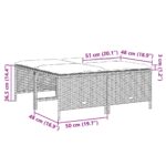 Tabourets de jardin avec coussins lot de 4 gris résine tressée – Image 5