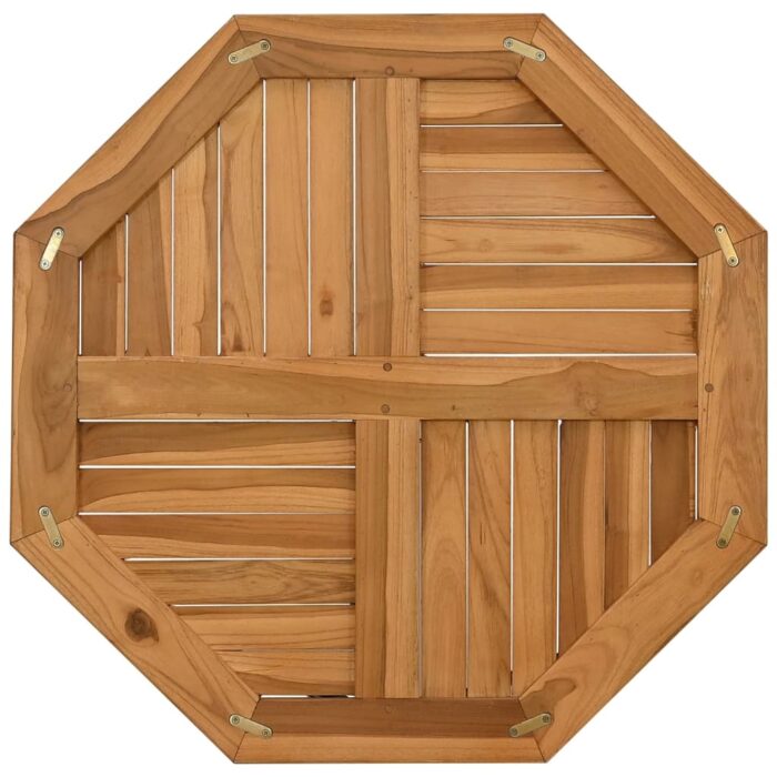 Dessus de table 70x70x2,5 cm octogonal bois de teck massif – Image 2
