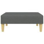 Canapé-lit à 2 places avec repose-pied gris foncé tissu – Image 5