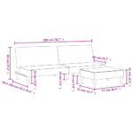 Canapé-lit à 2 places avec repose-pied noir tissu – Image 9