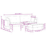 Canapé-lit à 2 places avec repose-pied gris foncé tissu – Image 9