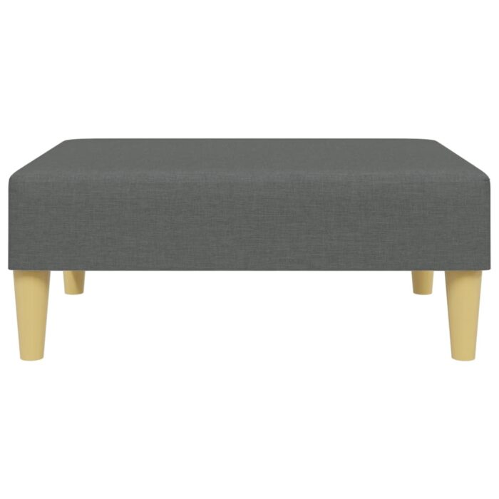 Canapé-lit à 2 places avec repose-pied gris foncé tissu – Image 6