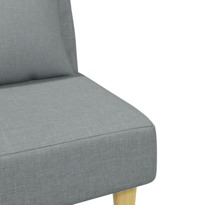 Canapé-lit à 2 places avec oreillers et repose-pied gris clair – Image 7