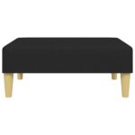 Canapé-lit à 2 places et oreillers et repose-pied noir tissu – Image 6