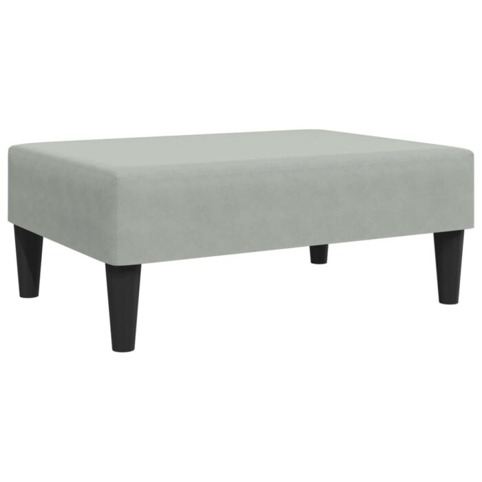 Ensemble de canapés 2 pcs avec coussins gris clair velours – Image 5